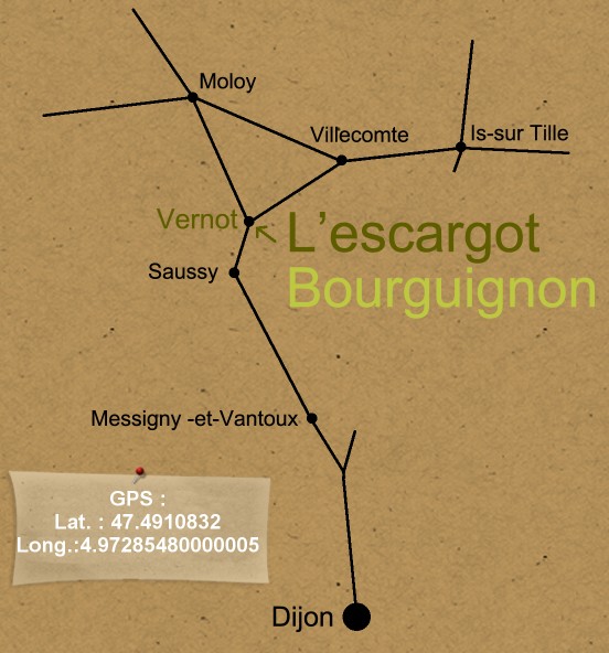 Plan d'accès de l'escargot Bourguignon